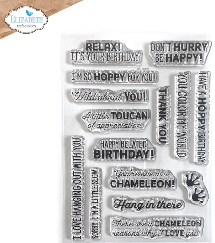 Elizabeth Craft Designs Jungle Sentiments Stamp Set